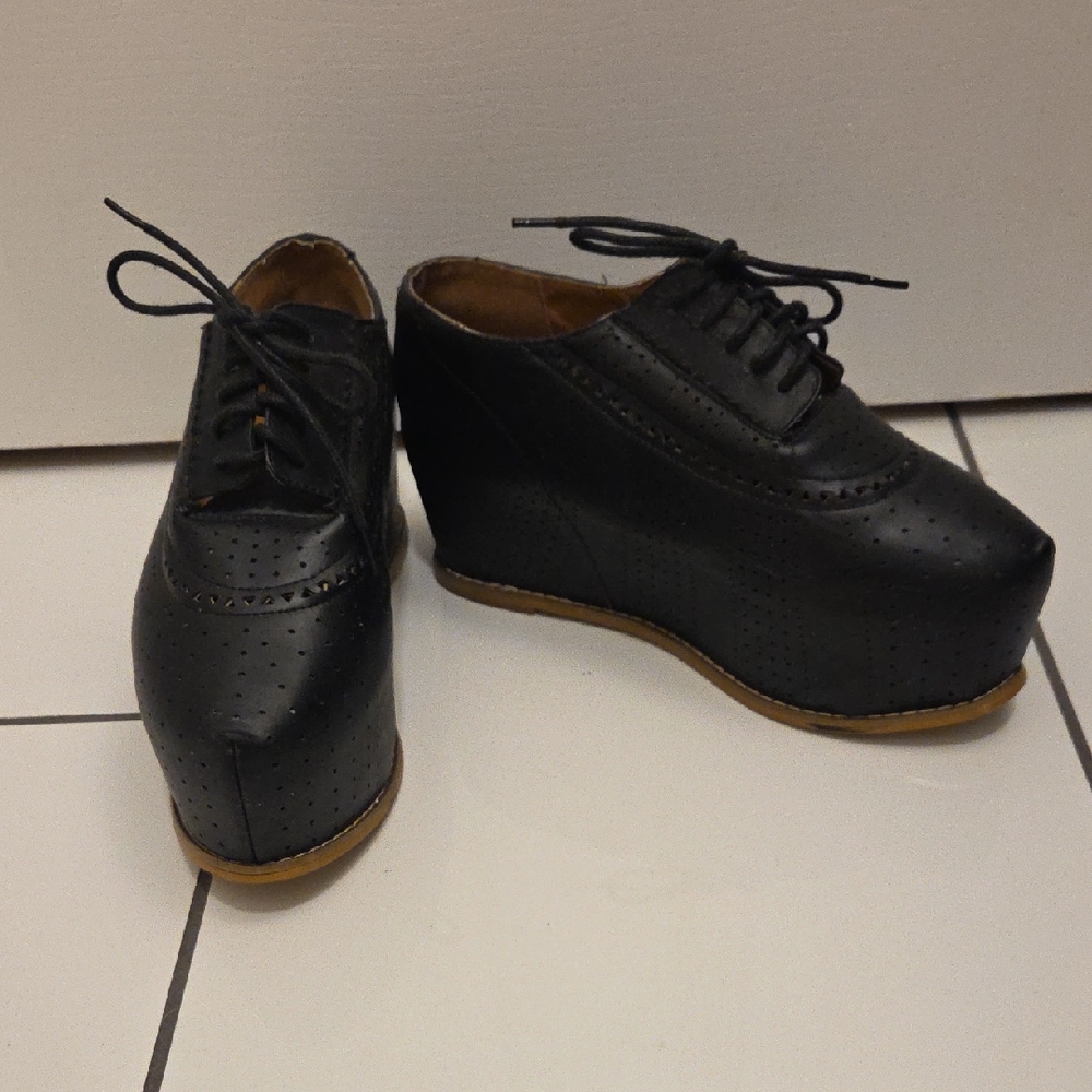 Herstyle Black Platform Shoes